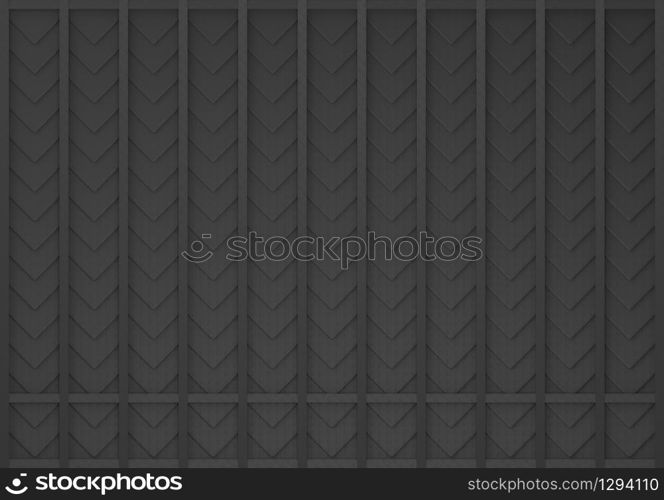 3d rendering. Abstract dark triangular shape pattern roof wall background.