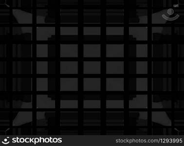 3d rendering. Abstract Drak black squares wall background.