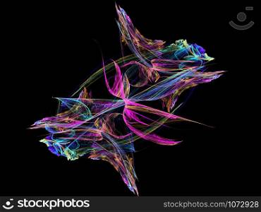 3D rendering abstract fractal light background. Colorful abstract fractal illustration. Beautiful fractal abstract air background