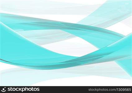 3d rendering. Abstract Futuristic Light transparent blue curve line on white background.