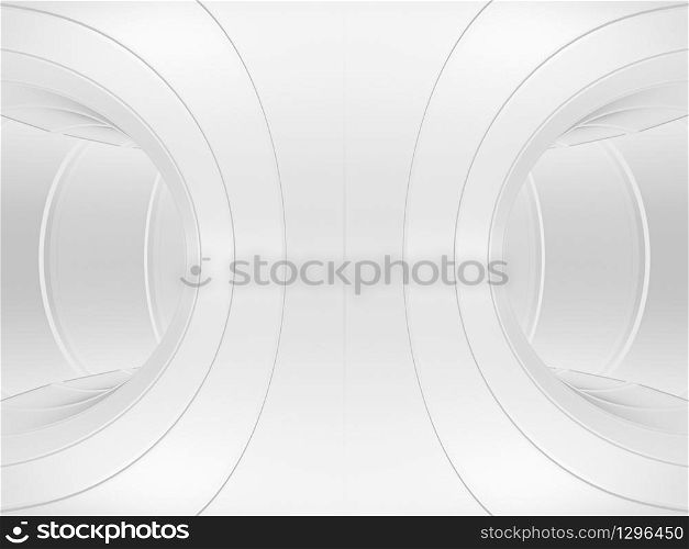 3d rendering. Abstract Gray Round circular curve hole way background.