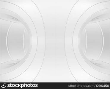 3d rendering. Abstract Gray Round circular curve hole way background.