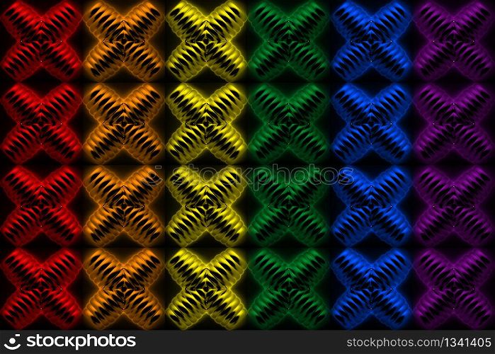 3d rendering. abstract Lgbt rainbow color design geometry shape pattern art wall background.
