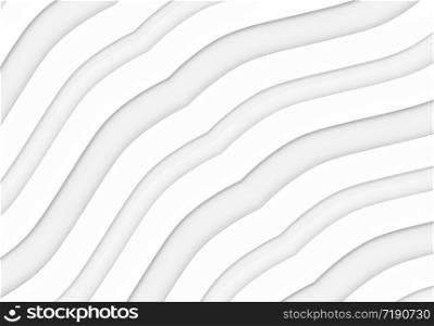 3d rendering. Abstract luxurious white panels curve pattern wall background.