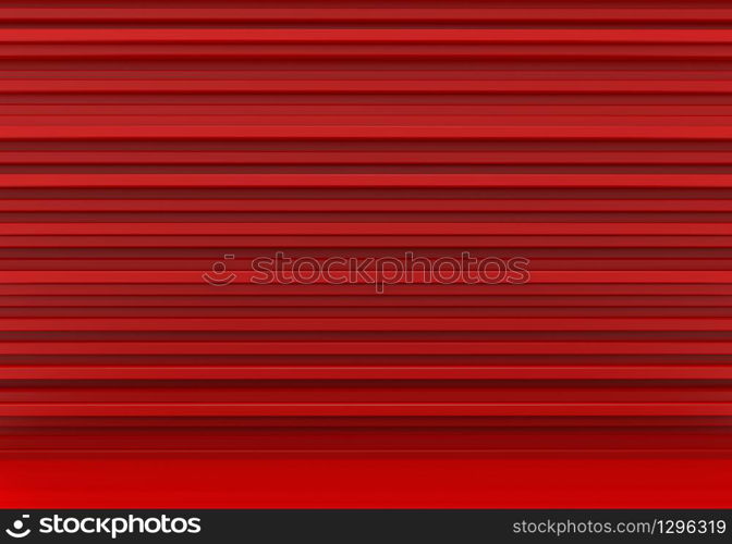 3d rendering. abstract luxury stack of long Red Horizontal strip bars wall background