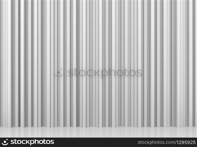 3d rendering. abstract luxury stack of long White Vertical strip bars wall background