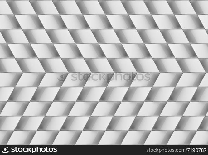 3d rendering. Abstract modern gray trapezoid pattern ceramic wall background.