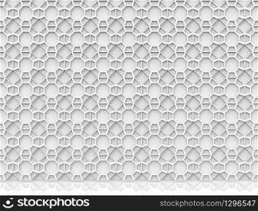 3d rendering. Abstract modern luxury Hexagonal pattern wall background with reflection on the floor.