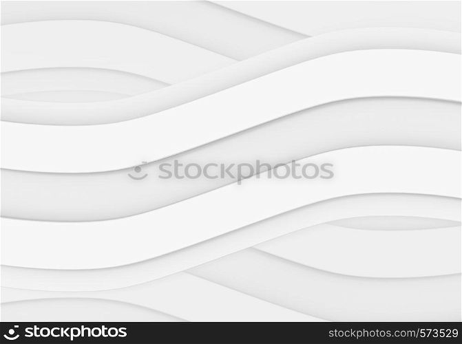 3d rendering. Abstract modern White curve panel wall background.