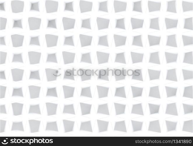 3d rendering. Abstract modern white geometric square grid fabric artwork style wall background.