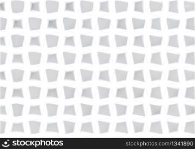 3d rendering. Abstract modern white geometric square grid fabric artwork style wall background.
