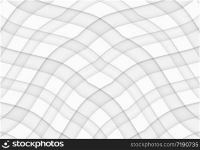 3d rendering. Abstract modern white square grid fabric artwork style wall background.