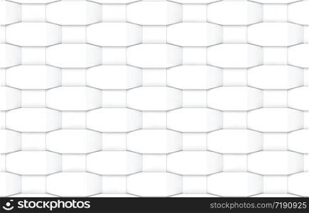 3d rendering. Abstract modern white weaving square shape pattern wall background.