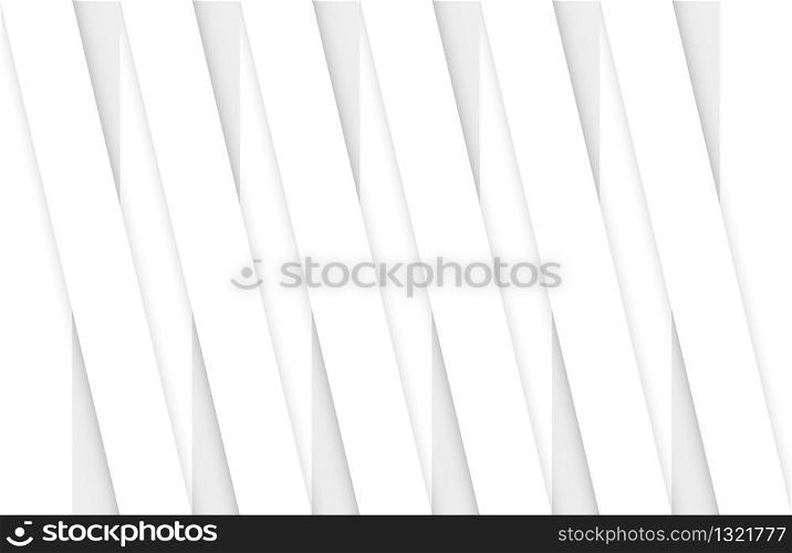 3d rendering. Abstract parallel white panel bars pattern wall background.