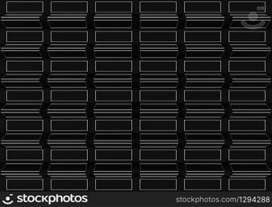 3d rendering. Abstract seamless black trapezoidal pattern wall background.