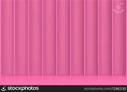 3d rendering. abstract sweet pink curve wall background.