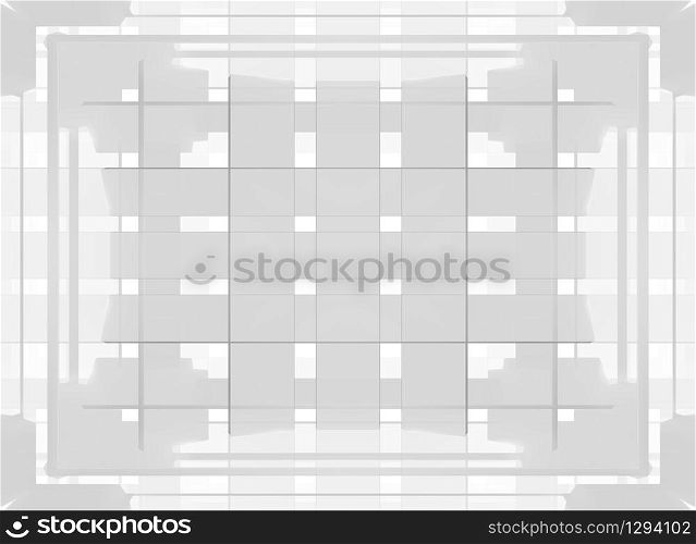 3d rendering. Abstract white and gray squares modern wall background.