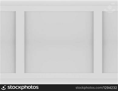 3d rendering. Abstract white Concave square shape wall background.
