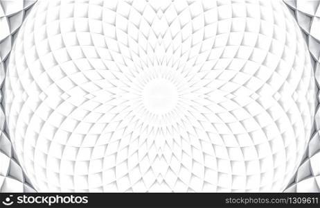 3d rendering. Abstract White dahlia flower shape art wall background.