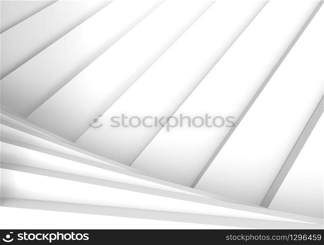 3d rendering. Abstract White modern panel wall background.