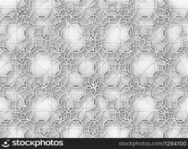 3d rendering. ABstract White oval shape line overlay the other wall background.