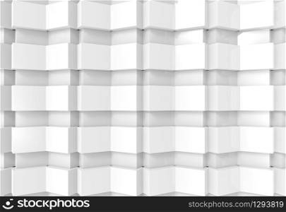 3d rendering. abstract white panel art pattern wall background.