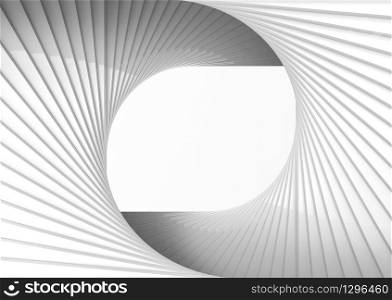 3d rendering. Abstract white panels curve shape wall background.