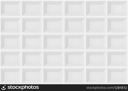 3d rendering. Abstract white square wood panels wall background.