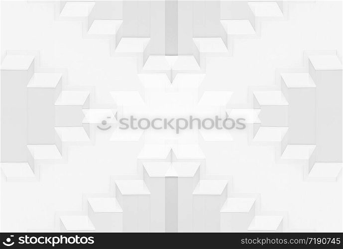 3d rendering. Abstract white X space art wall background.
