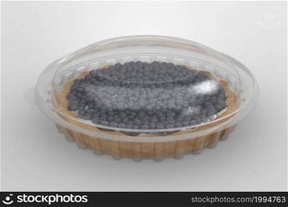 3D rendering an empty transparent pie container isolated on white background. suitable for design project.