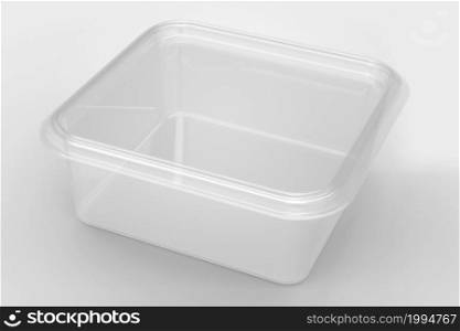 3D rendering an empty transparent square containers isolated on white background . fit for your design project.