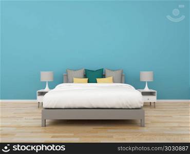 3D Rendering bedroom on colorful background, interior illustrati. 3D Rendering bedroom on colorful background, interior illustration. 3D Rendering bedroom on colorful background, interior illustration