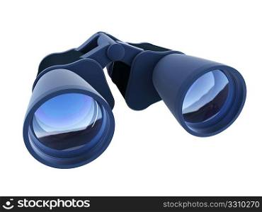 3d rendering binoculars isolated on white