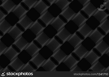 3d rendering. black diagonal geometric grid pattern art design wall background.
