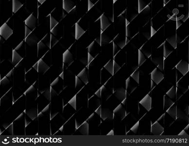 3d rendering. Black geometric grid pattern texture use for wallpaper, design, web page background.
