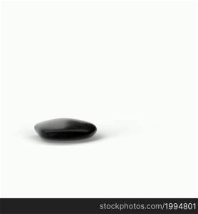 3d rendering Black spa stones with water drops isolated on white background.suitable for your design element.