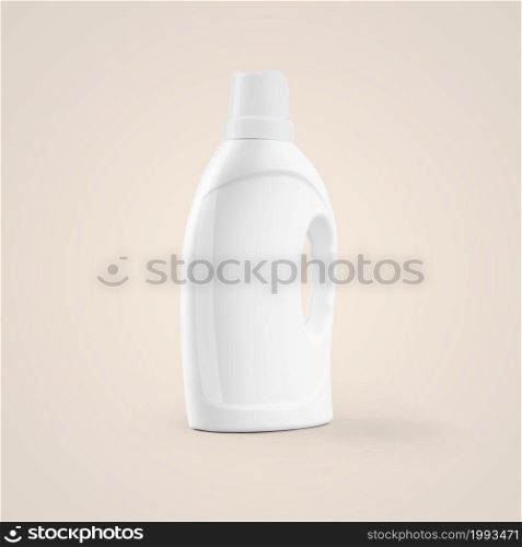 3D rendering blank white cosmetic plastic bottle with dropper handle isolated on grey background. fit for your mockup design.