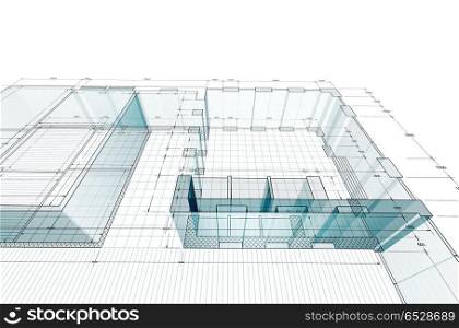 3d rendering blueprint construction. 3d rendering blueprint. Architecture design and model my own. 3d rendering blueprint construction