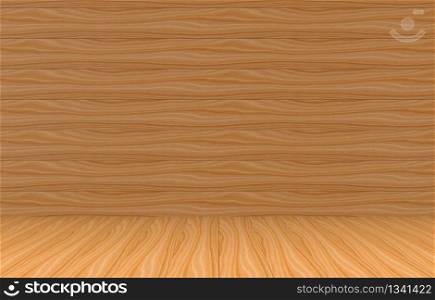 3d rendering. brown wood panels wall and floor background for any design texture.
