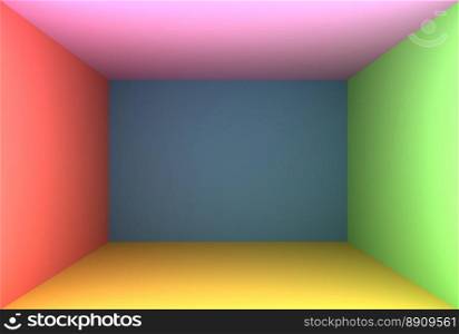 3D Rendering Colorful Empty Room
