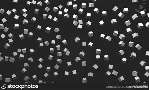 3D Rendering Cubes on Black Background