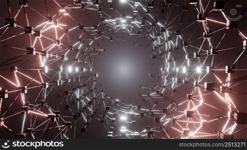 ?. 3D Rendering. Cyberspace abstraction. Futuristic Technology Digital Abstraction