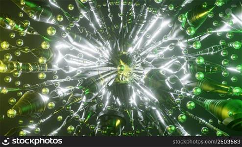 3D Rendering. Cyberspace abstraction. Futuristic Technology Digital Abstraction. Technological and connection motion background. Simple bright background, sci fi structure. 3D Rendering. Cyberspace abstraction. Futuristic Technology Digital Abstraction