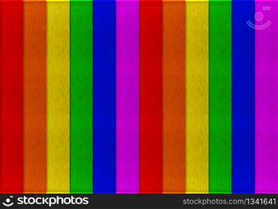 3d rendering. dark Rainbow color vertical wood panels design wall background.