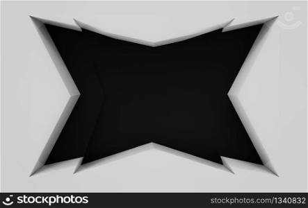 3d rendering. dark square grid design hole space on gray background.