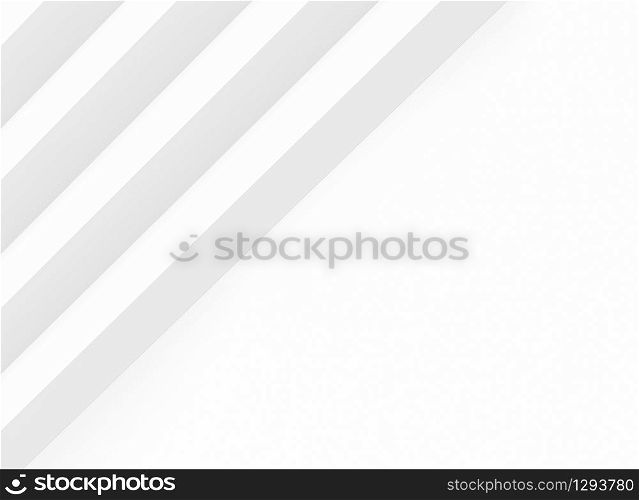 3d rendering. diagonal White and gray long panel bars with copy space background.