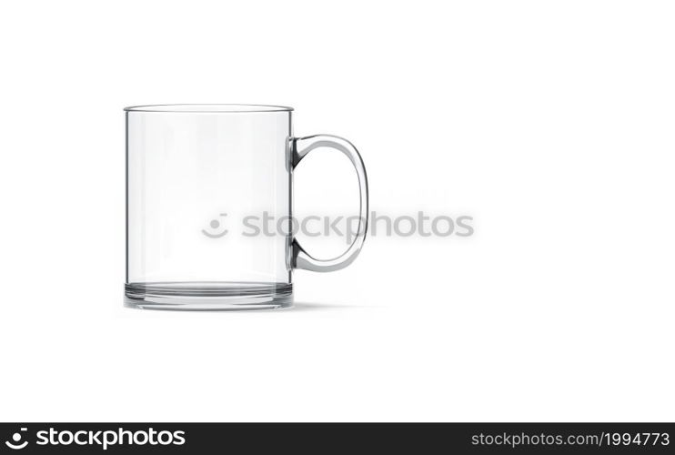3D rendering Empty glass placed on a white background. fit for your design project.