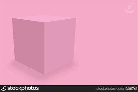 3d rendering. empty Pink cube box background.