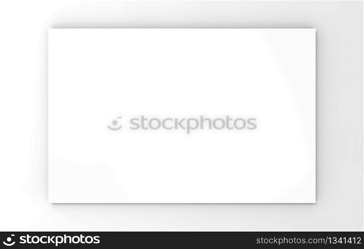 3d rendering. Empty White square rectangle paper plate or stage background.