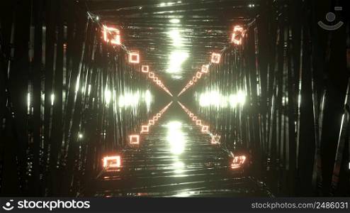 3D Rendering. Flight in abstract sci-fi tunnel. Futuristic motion graphics, high tech background. Time warp portal, lightspeed hyperspace concept. Glowing hi tech texture. Cyberpunk. 3D Rendering. Flight in abstract sci-fi tunnel. Futuristic motion graphics, high tech background